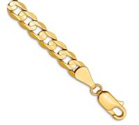 Bracelet en or jaune massif 10 carats 5,25 mm ouvert concave 10 carats 23 centimètres pour homme et femme