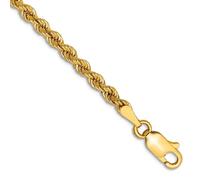 Bracelet en or jaune massif 10 carats de 2,75 mm à maillons de 18 cm pour homme et femme