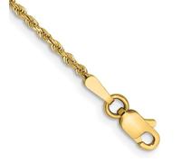 Bracelet en or jaune massif 14 carats avec fermoir mousqueton de 1,75 mm - 20 cm - Pour homme et femme