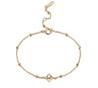 Bracelet en or jaune véritable au 375/585/750 avec émeraude verte et étoile délicate