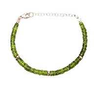Bracelet en péridot de 3 mm, perles facettées, taille ronde, 17,8 cm, fermoir plaqué or réglable, pour hommes et femmes | LK_STACK_05318