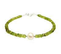 Bracelet en péridot de 3 mm, perles lisses en forme de rondelle, fermoir plaqué argent réglable de 17,8 cm, pour hommes et femmes | LK_STACK_05322