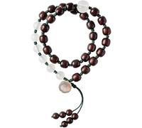 bracelet en perles, Bracelet, Bracelet Mala Perles de Prière Naturelle Indienne Agate de Palissandre avec Pendentif Lotus Tibétain Bouddhiste Bouddha Méditation Perle Bijoux