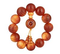 Bracelet en Perles, Bracelet de Perles de Bois, méditation Bouddhiste tibétaine, Perles de prière Mala, Bijoux élastiques, Bois de Dragon de Sang-Bois Clair Transparent