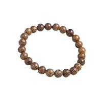 Bracelet en Perles, Bracelet de Perles de prière, Chapelet Bouddhiste, breloque Mala, méditation, Rond, Porte-Bonheur, en Bois de wengé Naturel, 8mm, 1 pièce(Natural Wenge Wood_6mm)