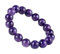 Bracelet en perles de charoïte naturelle, pierre d'améthyste, cristal, bijoux tendance for femmes, corde élastique à un seul cercle, cadeaux(10mm)