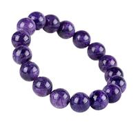 Bracelet en perles de charoïte naturelle, pierre d'améthyste, cristal, bijoux tendance for femmes, corde élastique à un seul cercle, cadeaux(10mm)