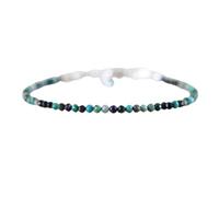 Bracelet en perles de chrysocolle rondes à facettes de 2,5 mm, fermoir plaqué argent réglable de 17,8 cm, pour hommes et femmes | LK_STACK_01995