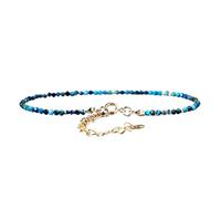 Bracelet en perles de chrysocolle rondes à facettes de 2,5 mm, fermoir plaqué or réglable de 17,8 cm, pour hommes et femmes | LK_STACK_01994