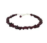 Bracelet en perles de grenat de 3 à 6 mm, taille lisse, réglable, 17,8 cm, plaqué argent, pour hommes et femmes | LK_STACK_03052