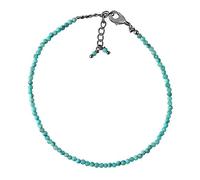 Bracelet en perles de Larimar rondes à facettes de 2 à 2,5 mm, fermoir plaqué argent réglable de 17,8 cm, pour hommes et femmes | LK_STACK_04454