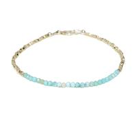 Bracelet en perles de Larimar rondes à facettes de 3 mm, fermoir plaqué argent de 17,8 cm, pour hommes et femmes | LK_STACK_04463