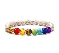 Bracelet en perles de pierres précieuses - Bracelet en pierres naturelles pour femmes et hommes, soulagement du stress, perles de yoga élastiques, pierres semi-précieuses, Pierre, N / A