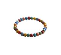 Bracelet en perles de riz ultra fines de 6 mm - Bijoux d'été en céramique pour femme, accessoire de style chinois fabriqué à la main, 6 mm, Céramique