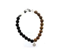Bracelet en perles de tourmaline multicolore, tourmaline melon d'eau, hématite et bois de 8 mm | Longueur 19-20 cm | Livré dans une pochette écrin | Fabriqué en France | TRENDYFLAIR Multicolore G