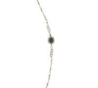Bracelet en perles d'eau douce avec pierre saphir, chaîne en or réglable de 20,3 cm, cadeau classique pour elle