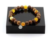 Bracelet en perles d'oeil de tigre rouge, chrysocolle et agate rubanée bleue de 8 mm | Longueur 19-20 cm | Livré dans une pochette écrin | Fabriqué en France | TRENDYFLAIR Rouge G