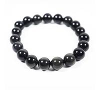 Bracelet en perles d'onyx noir naturel pour homme et femme, bracelet d'équilibre, 12 mm, 19 cm