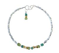Bracelet en perles facettées de 3 mm en émeraude et péridot, fermoir plaqué argent de 17,8 cm, pour hommes et femmes | LK_STACK_07466