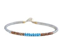 Bracelet en perles facettées de 3 mm en labradorite, apatite et andalousite, fermoir plaqué argent de 17,8 cm, pour hommes et femmes | LK_STACK_08035