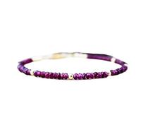 Bracelet en perles facettées en grenat de 3 mm, forme rondelle, 17,8 cm, fermoir plaqué argent, pour hommes et femmes | LK_STACK_03128