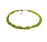Bracelet en perles facettées en péridot de 3 mm, forme rondelle, 17,8 cm, fermoir plaqué or réglable, pour hommes et femmes | LK_STACK_05316