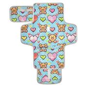 Bracelet en perles - Ourson d'amour et papillon - Réutilisable - Avec poche en tissu - Matelas à langer pour maman, papa, cambiador de pa?ales para Bebes