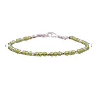 Bracelet en perles rondes facettées péridot de 2 à 2,5 mm, fermoir plaqué argent de 17,8 cm, pour hommes et femmes | LK_STACK_05328