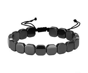 Bracelet en pierre de bile noire naturelle, extensible, plus naturelle