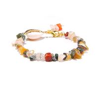 Bracelet en pierre de copeaux irréguliers Bracelet pendentif en pierre à coquille naturelle Aquamarines Quartz Bracelets Hommes Femmes, Quartz Mixte, 19CM