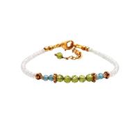 Bracelet en pierre de lune arc-en-ciel, péridot et apatite, perles rondes et en forme de pneu de 3 à 3,5 mm, à facettes, fermoir plaqué or réglable de 17,8 cm, pour hommes et femmes | LK_STACK_08488
