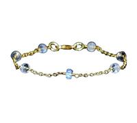 Bracelet en pierre de lune arc-en-ciel, perles rondes de 3,5 mm, taille lisse, fermoir plaqué argent, 17,8 cm, pour hommes et femmes | LK_STACK_05659