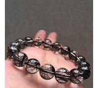 Bracelet en pierre de richesse/quartz rutilé noir brésilien for fortune et bénédiction for les couples