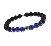 Bracelet En Pierre De Signe Astrologique Du Zodiaque - Bracelet En Perles De Pin Bleu De 8 Mm, Noir Givré - Constellation Du Zodiaque, Horoscope, Bijoux D'Astrologie Céleste - Cadeau Pour Femme