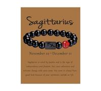 Bracelet En Pierre De Signe Astrologique Du Zodiaque - Bracelet En Perles D'Onyx Noir Naturel De 8 Mm - Constellation Du Zodiaque, Horoscope, Bijoux D'Astrologie Céleste - Cadeau Pour Femme Et Ho
