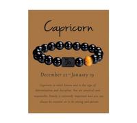 Bracelet En Pierre De Signe Astrologique Du Zodiaque - Bracelet En Perles D'Onyx Noir Naturel De 8 Mm - Constellation Du Zodiaque, Horoscope, Bijoux D'Astrologie Céleste - Cadeau Pour Femme Et Ho