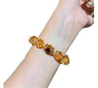 Bracelet en pierre œil de tigre naturelle pour femme, perles de citrine extensible, bijou d'énergie, cadeau porte-bonheur - Bracelet de perles réglable (10 mm, jaune 1)