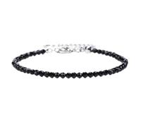 Bracelet en Pierre - Mini Perles Multicolores Bracelet 3MM Pierre Naturelle Oeil de Tigre Bracelets Mode Femme Yoga Bracelet pour Hommes Femmes Bijoux, Quartzs Noirs, Taille Unique