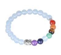 Bracelet en Pierre Naturelle 7 Chakra Bracelet pour Femmes Bouddha Lave Oeil de Tigre Bracelets Utilisation en Toutes Occasions Port Quotidien ou Cadeau Surprise d'anniversaire,Aigue-Marine,Taille U