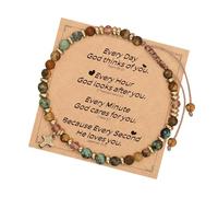 Bracelet en pierre naturelle avec carte message inspirant Ensemble cadeau pour elle Maman Sœur Fille Cadeaux Confirmation religieuse pour elle