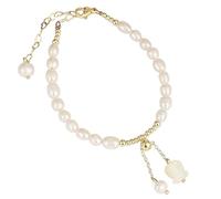Bracelet en pierre naturelle en eau douce Natural Bracelet Simple Bracelet Bracelet de fleur de coquille de chance simple Énergie positive Reiki Chakra Méditation MadIe Vacation Jewelry Hollow Heart