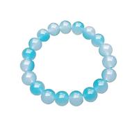 Bracelet en pierre naturelle et cristal dégradé, cordon élastique for étudiant, bijoux d'été, perles, cadeau for femme(Blue)