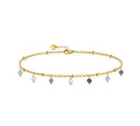 Bracelet en pierre naturelle pour les femmes 14K plaqué or imperméable délicate coloré perles charme délicate mignon été Boho Beach bracelet bijoux cadeau sœur, meilleur ami, anniversaire (02 coloré)
