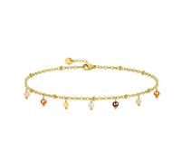 Bracelet en pierre naturelle pour les femmes 14K plaqué or imperméable délicate coloré perles charme délicat mignon été Boho Beach bracelet bijoux cadeau sœur, meilleur ami, anniversaire (coloré 01)