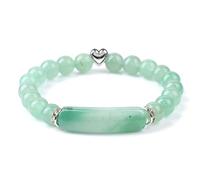 Bracelet en Pierre - Pierre Naturelle Oeil de Tigre Bracelet de Perles de Malachite Amour Main Marque rétro Simple Bijoux à la Main pour Hommes et Femmes Printemps Bracelet All-Match, Prehnite, Ta