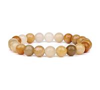 Bracelet en pierres jaunes, oranges et marron, perles de 8 mm, bijoux guérison cristal, cadeaux for hommes femmes(17cm,W)