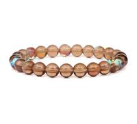 Bracelet en pierres jaunes, oranges et marron, perles de 8 mm, bijoux guérison cristal, cadeaux for hommes femmes(21cm,G)