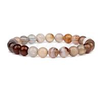 Bracelet en pierres jaunes, oranges et marron, perles de 8 mm, bijoux guérison cristal, cadeaux for hommes femmes(21cm,J)