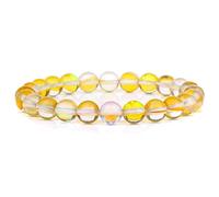 Bracelet en pierres jaunes, oranges et marron, perles de 8 mm, bijoux guérison cristal, cadeaux for hommes femmes(19cm,Z)