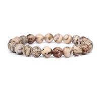 Bracelet en pierres jaunes, oranges et marron, perles de 8 mm, bijoux guérison cristal, cadeaux for hommes femmes(19cm,D)